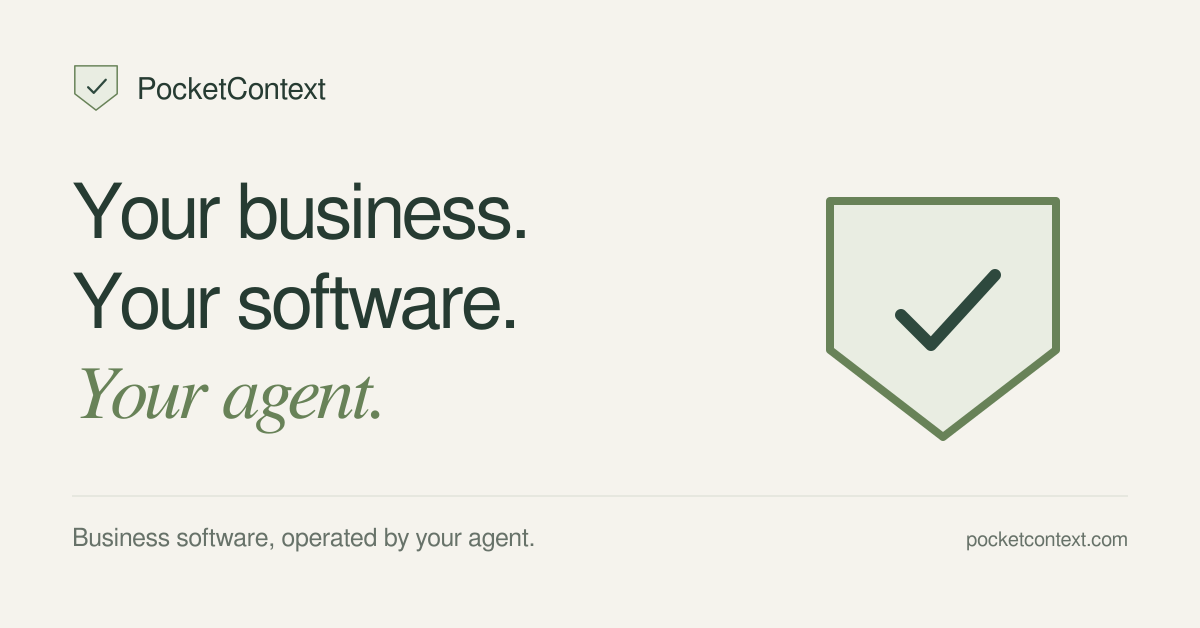 PocketContext. La tua attività. Il tuo software. Il tuo agente.